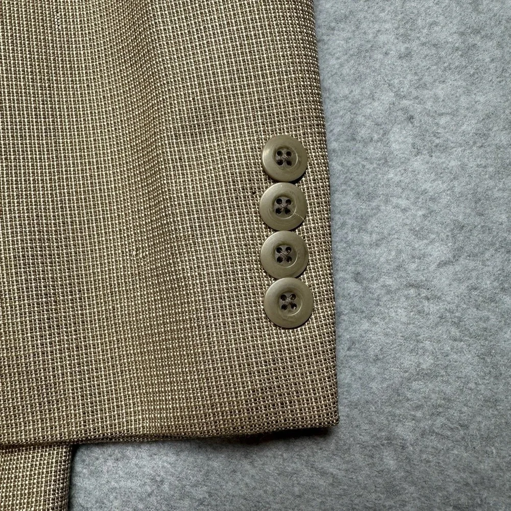 Polo University Ralph Lauren Vintage Silk/Wool Sport Coat Blazer 44R Beige NOTE